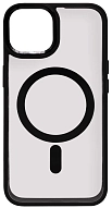 Чехол прозрачный с цветным бортиком MagSafe iPhone 14 Черный 500_191_642471