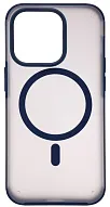 Чехол для iPhone 14 Pro Wlons с MagSafe прозрачный матовый с рамкой Синий 500_191_534035