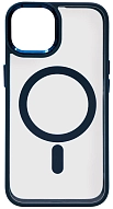 Чехол прозрачный с цветным бортиком MagSafe iPhone 14 Синий 500_191_585625