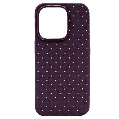 Плетеный Силиконовый чехол для iPhone 14 Pro Max Фиолетовый 400_400_121326