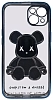 Чехол для iPhone 13 mini прозрачный с 3D мишкой Голубой 100_100_533380