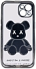 Чехол для iPhone 14 Plus прозрачный с 3D мишкой Серебристый 100_100_533769