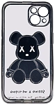 Чехол для iPhone 14 Plus прозрачный с 3D мишкой Серебристый 250_100_533769