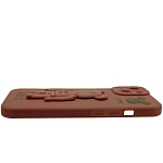 Силиконовый чехол для iPhone 14 Plus с 3D мишкой Коричневый 250_100_532374