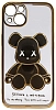 Чехол для iPhone 14 Plus прозрачный с 3D мишкой Золотой 100_100_533758