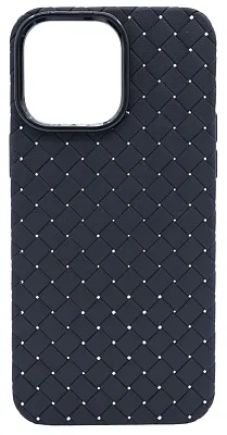 Плетеный Силиконовый чехол для iPhone 14 Pro Черный 400_400_532294