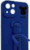 Силиконовый чехол для iPhone 14 Plus с 3D мишкой Синий 100_100_532380
