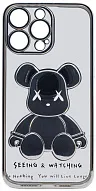 Чехол для iPhone 14 Pro прозрачный с 3D мишкой Серебристый 500_191_534111