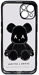 Чехол для iPhone 13 mini прозрачный с 3D мишкой Черный 250_100_533405
