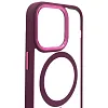 Чехол прозрачный с цветным бортиком MagSafe iPhone 14 Pro Max Бордовый 100_100_534976