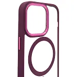 Чехол прозрачный с цветным бортиком MagSafe iPhone 14 Pro Max Бордовый 250_100_534976