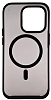Чехол для iPhone 14 Pro Max Wlons с MagSafe прозрачный матовый с рамкой Черный 100_100_533911
