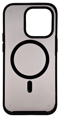 Чехол для iPhone 14 Pro Max Wlons с MagSafe прозрачный матовый с рамкой Черный 400_400_533911