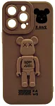 Силиконовый чехол для iPhone 14 Pro с 3D мишкой Коричневый 250_100_532537