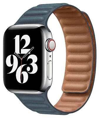 Ремешок из эко-кожи для Apple Watch 42/44/45 мм с магнитной застежкой, Blue 400_400_117696