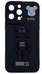 Силиконовый чехол для iPhone 14 Pro Max с 3D мишкой Черный 250_100_131837