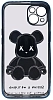 Чехол для iPhone 14 прозрачный с 3D мишкой Голубой 100_100_534232
