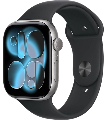 Часы Apple Watch Series 11 46mm Space Gray Aluminium Case GPS Sport Band Black S/M 400_400_526566