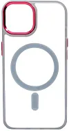 Чехол прозрачный с цветным бортиком MagSafe iPhone 14 Прозрачный 500_191_535058