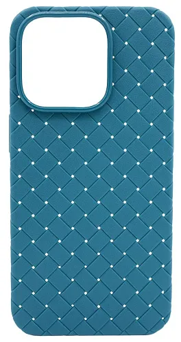 Плетеный Силиконовый чехол для iPhone 14 Pro Max Синий 250_100_137644