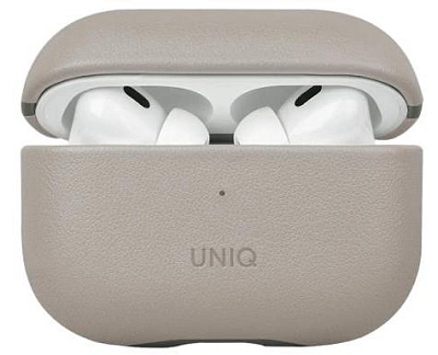 Кожаный чехол для AirPods Pro 2 Uniq Lyden DS - Ivory/Lichen Green 400_400_623761