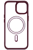 Чехол прозрачный с цветным бортиком MagSafe iPhone 14 Plus Бордовый 100_100_642323