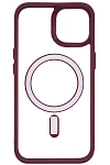 Чехол прозрачный с цветным бортиком MagSafe iPhone 14 Plus Бордовый 250_100_642323
