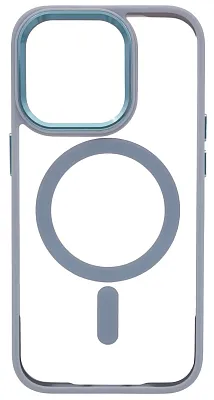 Чехол прозрачный с цветным бортиком MagSafe iPhone 14 Pro Голубой 400_400_535012