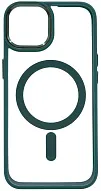 Чехол прозрачный с цветным бортиком MagSafe iPhone 14 Зеленый 500_191_535053