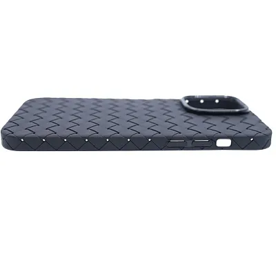 Плетеный Силиконовый чехол для iPhone 14 Pro Черный 400_400_532295