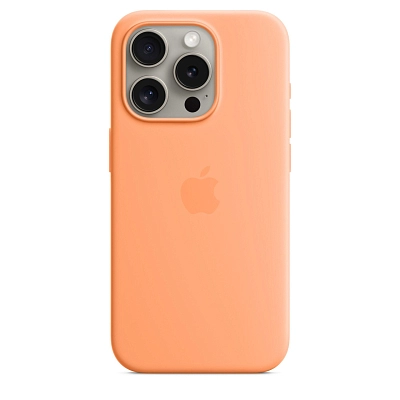 Чехол Apple iPhone 15 Pro Max Silicone Case with MagSafe -  Orange Sorbet 400_400_641658