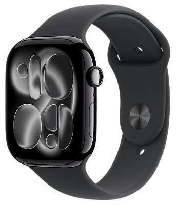 Часы Apple Watch Series 11 46mm Jet Black Aluminium Case GPS Sport Band Black M/L 400_400_526541
