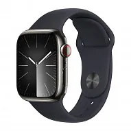 Часы Apple Watch Series 9 41mm Graphite Stainless Steel Case Sport Band Midnight S/M 500_191_117770