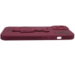 Силиконовый чехол для iPhone 14 с 3D мишкой Бордовый 250_100_532629