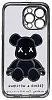 Чехол для iPhone 14 Pro прозрачный с 3D мишкой Серебристый 100_100_135454