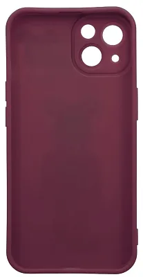 Силиконовый чехол для iPhone 14 Plus с 3D мишкой Бордовый 400_400_532363