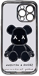 Чехол для iPhone 13 Pro Max прозрачный с 3D мишкой Серебристый 250_100_533435