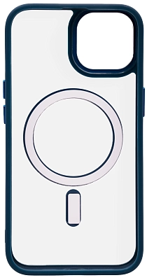 Чехол прозрачный с цветным бортиком MagSafe iPhone 14 Pro Синий 400_400_535031