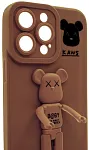 Силиконовый чехол для iPhone 13 Pro с 3D мишкой Коричневый 250_100_137729