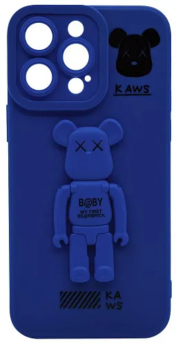 Силиконовый чехол для iPhone 14 Pro Max с 3D мишкой Синий 250_100_532446