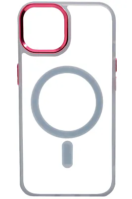 Чехол прозрачный с цветным бортиком MagSafe iPhone 14 Plus Прозрачный 400_400_125047