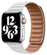 Ремешок из эко-кожи для Apple Watch 42/44/45 мм с магнитной застежкой, White 500_191_117707