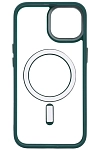 Чехол прозрачный с цветным бортиком MagSafe iPhone 14 Plus Зеленый 250_100_642333