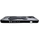 Чехол для iPhone 14 прозрачный с 3D мишкой Черный 250_100_131699