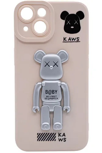 Силиконовый чехол для iPhone 14 с 3D мишкой Белый 250_100_122254