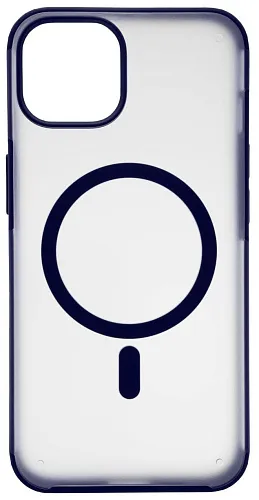 Чехол для iPhone 14 Plus Wlons с MagSafe прозрачный матовый с рамкой Синий 250_100_533688