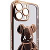 Чехол для iPhone 13 Pro прозрачный с 3D мишкой Золотой 100_100_533487
