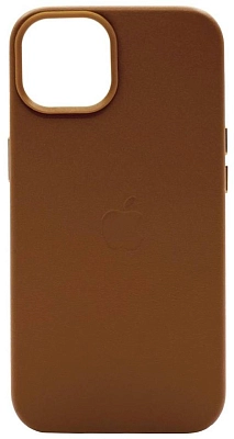 Чехол для iPhone 14 кожаный с MagSafe Коричневый 400_400_534189