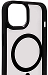 Чехол прозрачный с цветным бортиком MagSafe iPhone 14 Черный 250_100_535076