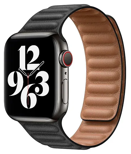 Ремешок из эко-кожи для Apple Watch 42/44/45 мм с магнитной застежкой, Black 250_100_117695